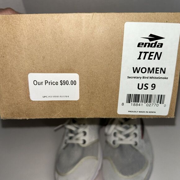 Enda ITEN Women’s Running Shoes Size 9 Secretary Bird White Smoke Made In Kenya - Picture 8 of 8